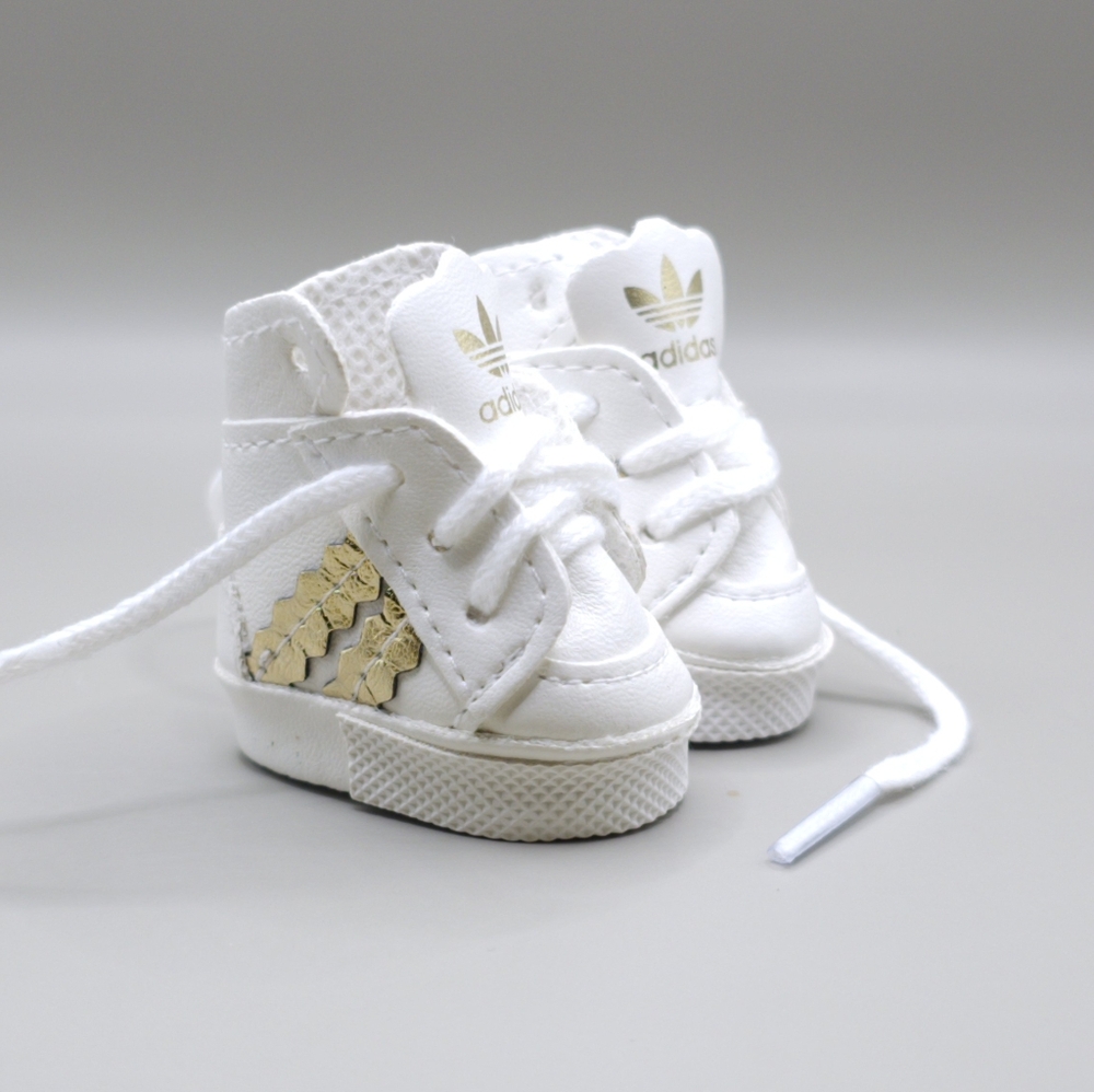 Labubu Accessories - Adidas White w/Gold Shoes